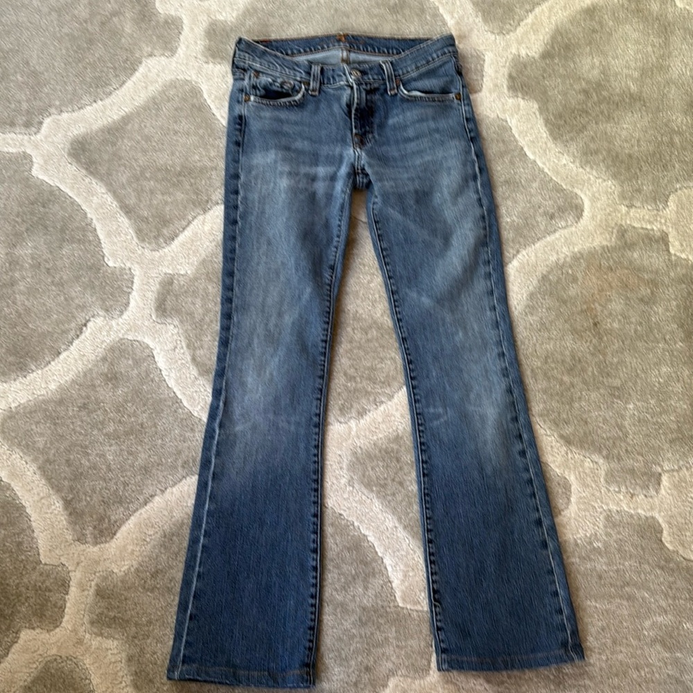 7 For All Mankind Women's Flare Jeans in Medium Blue